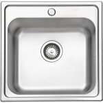 Jassferry - vier de cuisine 1 bac , acier inoxydable, encastr 500 500 mm avec siphon et trop - plein ...