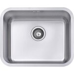 Jassferry - vier de cuisine 1 bac, acier inoxydable, sous plan 550 x 450 mm avec siphon et trop - plein ...