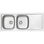 Vier de cuisine 2 bacs , acier inoxydable, �vier � encastrer, avec vidage, 1200 x 500 mm - jassferry