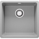 Primagran - evier cuisine en granit 46x44cm, lavabo 1 bac + kit de vidage, �vier � encastrer au meuble ...