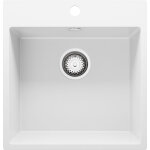 Primagran - evier cuisine en granit 48x50cm, lavabo 1 bac + kit de vidage, �vier � encastrer au meuble ...