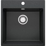 Primagran - evier cuisine en granit 48x50cm, lavabo 1 bac + kit de vidage, �vier � encastrer au meuble ...