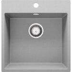 Primagran - evier cuisine en granit 48x50cm, lavabo 1 bac + kit de vidage, vier  encastrer au meuble ...