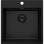 Primagran - evier cuisine en granit 48x50cm, lavabo 1 bac + kit de vidage, �vier � encastrer au meuble ...