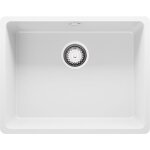 Primagran - evier cuisine en granit 56x44cm, lavabo 1 bac + kit de vidage, �vier � encastrer au meuble ...