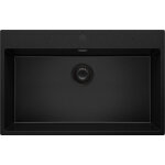 Primagran - evier cuisine en granit 78x50cm, lavabo 1 bac + kit de vidage, �vier � encastrer au meuble ...