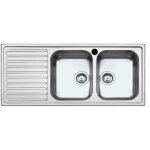 Vier avec double cuve et �gouttoir � gauche 116x50 cm samet saxt3