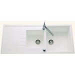 Ewi - vier granit blanc icauna 2 bacs 1 �gouttoir