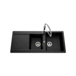 Schock - vier granit noir ledis 2 bacs 1 �gouttoir