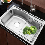 Vier int�gr� �vier en acier inoxydable lavabo �vier de cuisine accessoires d'�vier carr�