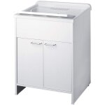 Negrari - bac  laver avec meuble blanc en pvc 60x50 cm mod. garden