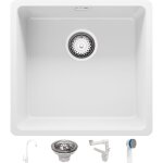 Primagran - evier sous plan 46x44cm, evier en granit 1 bac + robinet 32x20cm + kit de vidage, �vier au ...