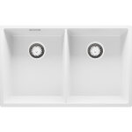 Primagran - evier sous plan 76x47cm, evier en granit 2 bacs + kit de vidage, �vier au meuble 80cm - london ...