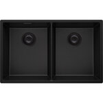 Evier sous plan 76x47cm, evier en granit 2 bacs + kit de vidage, �vier au meuble 80cm - london twin, ...