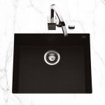 Luisina - vier sous - plan granit noir mouchet� quadrille 1 bac 540x440