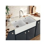 Vier timbre d'office cramique blanc sanindusa farmhouse 2 bacs 895x460