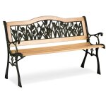 Viking choice - banc de jardin 24x74x48 cm - motif tulipes - banc en bois Viking choice - banc de jardin 24x74x48 cm - motif tulipes - banc en bois