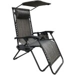 Viking choice - chaise longue zero gravity r�glable + accessoires - gris