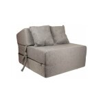 Matelas pliable avec oreiller - 70cm x 200cm x 15cm - matelas invité - gris Matelas pliable avec oreiller - 70cm x 200cm x 15cm - matelas invité - gris
