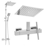 Viking choice - panneau de douche - avec rain shower 25cm - et robinet thermostatique