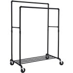 Portant  vtements sur roulettes - 100x59x162cm - jusqu' 110 kg - noir