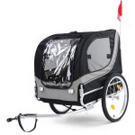 Viking choice - remorque vlo remorque chien pliable pour animaux de compagnie gris noir jusqu' 40 kg ...