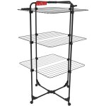 Vileda - tendoir � linge int�rieur 3 �tages s�choir � linge pliable sur roulettes tancarville noir 93 ...