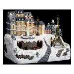 Paris prix - village de no�l toit fontaine ville 30cm multicolore