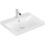 Villeroy&boch - avento - meuble lavabo 60x47 cm, avec trop - plein, trou de robinetterie, ceramicplus, ...