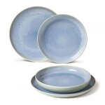 Villeroy & boch ? assiette en porcelaine ronde bleu ? lot de 2 assiettes plates 25, 9 cm et 2 assiettes ...