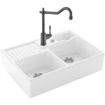 Villeroy&boch - evier villeroy et boch timbre d'office tradition 2 bacs vidage auto + robinet de cuisine ...