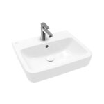 Villeroy&boch - o. novo - lavabo 550x460 mm, avec trop - plein, trou pour robinet, blanc alpin 4a415501 ...