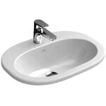 Villeroy&boch - o. novo - vasque encastr�e 56x41 cm, avec trop - plein, avec trou pour robinetterie, ...