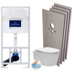 Villeroy&boch - pack wc bti - support + wc sat sans bride + abattant softclose + plaque blanche + set ...