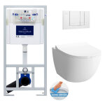Pack wc bti - support villeroy & boch viconnect pro + wc vitra sans bride + abattant softclose + plaque ...