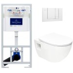 Villeroy&boch - pack wc bti - support viconnect + wc sans bride sat + abattant softclose + plaque blanche ...