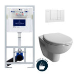 Pack wc b�ti - support villeroy & boch viconnect + wc vitra normus + abattant frein de chute + plaque ...