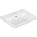 Villeroy & boch subway 3. 0 - meuble - lavabo 600x470 mm, avec trop - plein, trou pour robinet, blanc ...