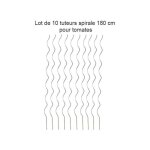 Vilmorin - lot de 10 tuteurs spirale 180cm pour plants de tomates en acier galvanis