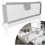 Vingo barrire de lit pour enfant 2 mtre(s) barrire de scurit de lit d'enfant polyester gris matriau: ...