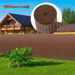 Vingo - swanew canisse en pvc double face, 90% d'occultation, marron, h. 140 cm x l. 300 cm