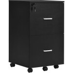 Vinsetto - caisson de bureau rangement bureau sur roulettes 2 tiroirs verrouillables 2 cls fournies ...