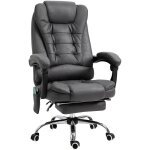 Vinsetto - fauteuil de bureau direction massant chauffant hauteur rglable dossier inclinable tissu gris ...