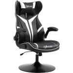 Vinsetto - fauteuil gaming base ronde mtal pivotante 360 hauteur rglable ttire accoudoirs relevables ...