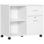 Vinsetto - support d'imprimante organiseur bureau caisson avec 2 tiroirs dont 1 verrouillable avec clé ... Vinsetto - support d'imprimante organiseur bureau caisson avec 2 tiroirs dont 1 verrouillable avec clé ...