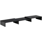 Vinsetto - support moniteur réhausseur d'écran extensible réglable orientable effet bois noir Vinsetto - support moniteur réhausseur d'écran extensible réglable orientable effet bois noir