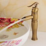 Vintage mitigeur lavabo cascade haut robinet de lavabo monotrou robinet salle de bain eau chaude et froide ...