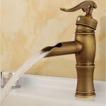 Vintage mitigeur lavabo cascade robinet de lavabo monotrou robinet salle de bain eau chaude et froide ...