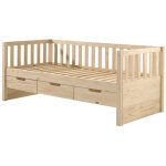 Vipack - lit banquette 90x200 cm avec 3 tiroirs naturel - fizry