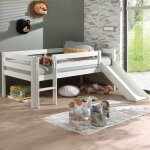 Vipack - lit mi - hauteur 90x200 toboggan sommier inclus pino blanc